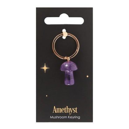 Mystic Bloom – Amethyst Crystal Mushroom Keyring