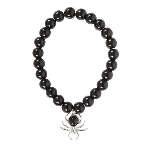 Shadow Weaver – Black Obsidian Spider Bracelet