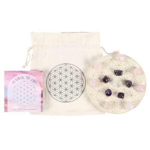 Flower of Life Crystal Grid Set – Love, Harmony & Connection