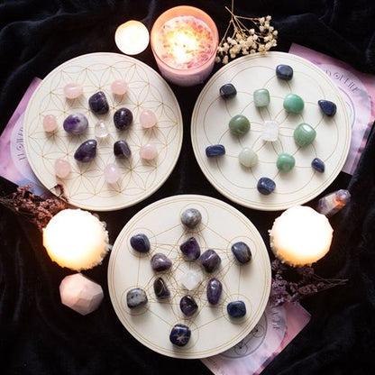 Metatron’s Cube Crystal Grid Set – Tranquility & Spiritual Alignment