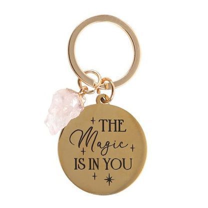 The Magic Within – Rose Quartz Crystal Keyring