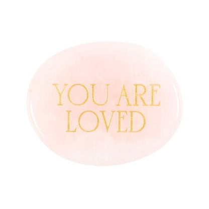 You Are Loved – Rose Quartz Palm Stone for Self-Love & Compassion