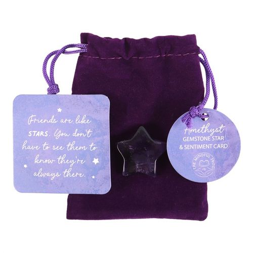 Friends Are Like Stars – Amethyst Crystal Star in a Bag