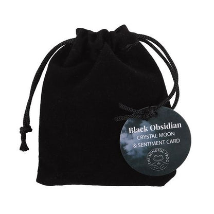 The Darkest Nights – Black Obsidian Crescent Moon Set