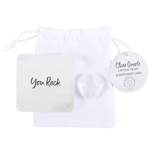 You Rock! Clear Quartz Crystal Heart