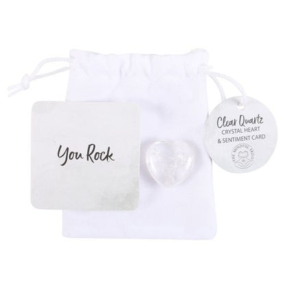 You Rock! Clear Quartz Crystal Heart