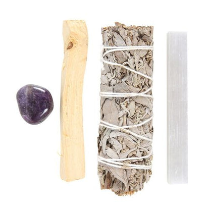 Sacred Harmony – Smudge Kit with Amethyst Crystal