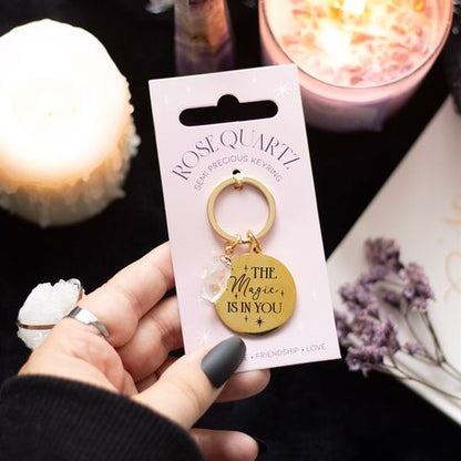 The Magic Within – Rose Quartz Crystal Keyring