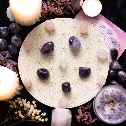 Flower of Life Crystal Grid Set – Love, Harmony & Connection