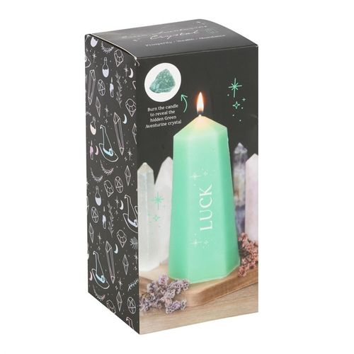 Green Aventurine Luck Tower Candle