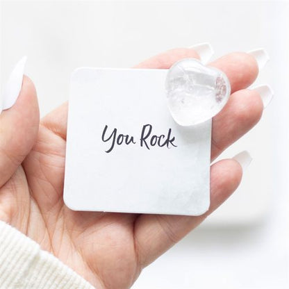 You Rock! Clear Quartz Crystal Heart