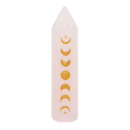 Lunar Love – Rose Quartz Moon Phase Crystal Point (5cm)