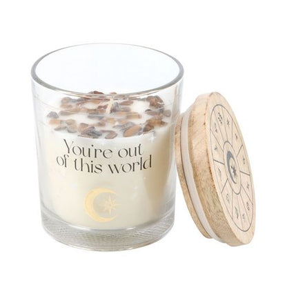 Celestial Glow – Vanilla Stardust Crystal Candle