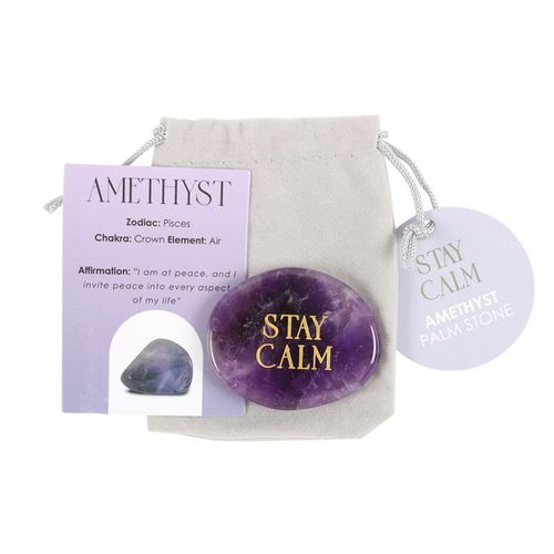 Stay Calm – Amethyst Palm Stone for Peace & Clarity