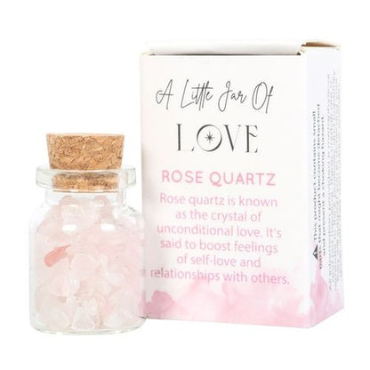 A Little Jar of Love – Rose Quartz Crystal Chips