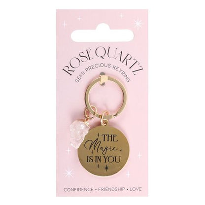 The Magic Within – Rose Quartz Crystal Keyring
