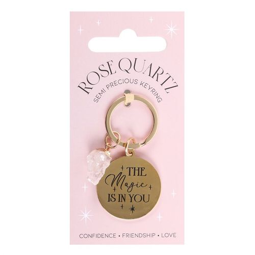 The Magic Within – Rose Quartz Crystal Keyring