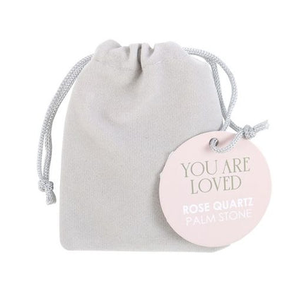 You Are Loved – Rose Quartz Palm Stone for Self-Love & Compassion