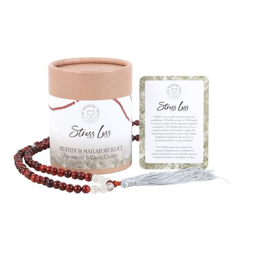 Serenity Mala – Rosewood & Clear Quartz Necklace