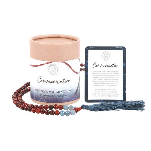 Truthflow Mala – Rosewood & Sodalite Communication Necklace