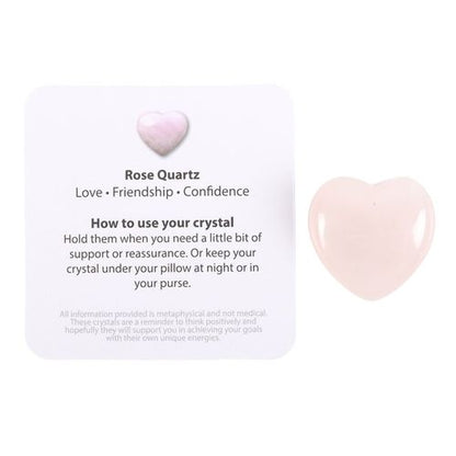 "I Love You" – Rose Quartz Crystal Heart in a Bag