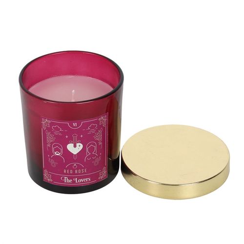 The Lovers – Red Rose Tarot Candle