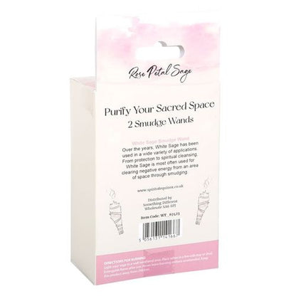Sacred Bloom–Rose Petal Sage Smudge Wands Set of 2