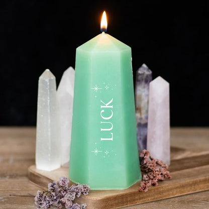 Green Aventurine Luck Tower Candle