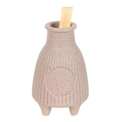 Serenity Greige Ribbed Palo Santo Burner