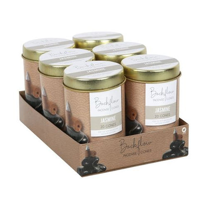 Elements Jasmine Bliss Jumbo Backflow Incense Cones – 6 Tins