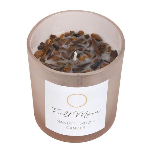 Full Moon Manifestation Candle – Eucalyptus & Tiger's Eye