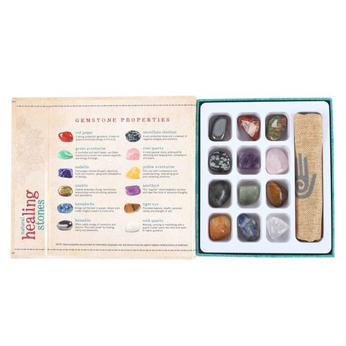 Set of 12 Natural Crystal Healing Gemstones – Balance & Well-Being