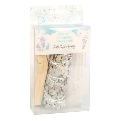 Sacred Energy – Smudge Kit with Clear Quartz Crystal