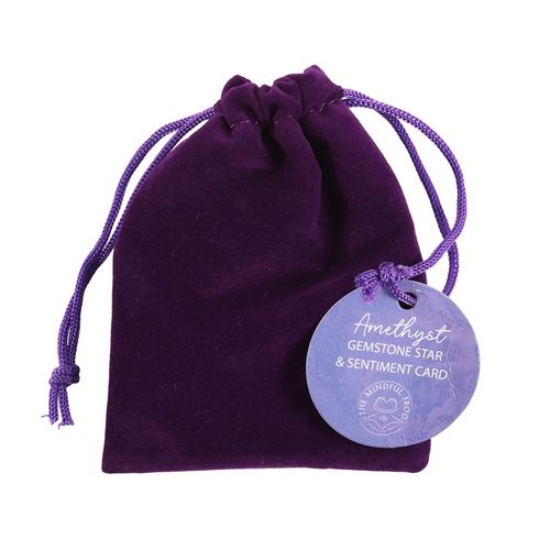 Friends Are Like Stars – Amethyst Crystal Star in a Bag